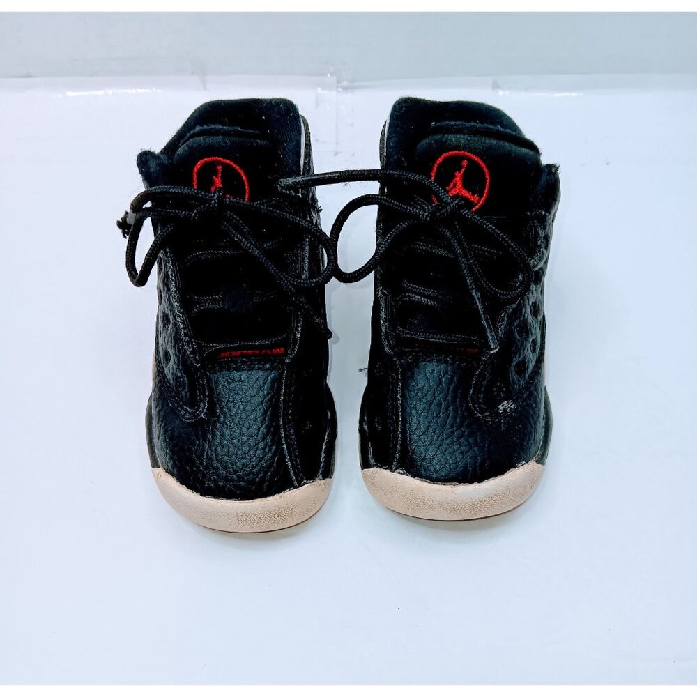 Nike Air Jordan 13 Retro Infant Shoes 5C Black/Red Leather Basketball Sneakers
